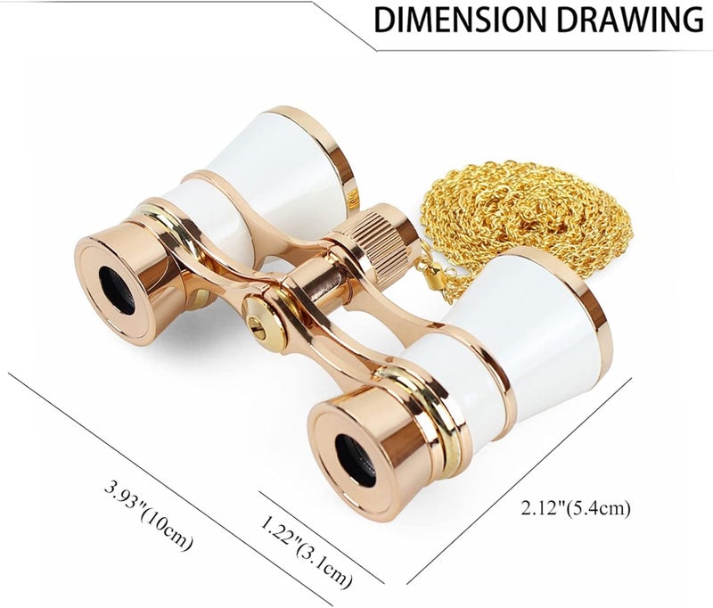 Aroncent Opera Glasses Binoculars 3X25 Mini Compact Binoculars with Chain for Adults Kids Women Vintage Theater Musical Concert - Image 3
